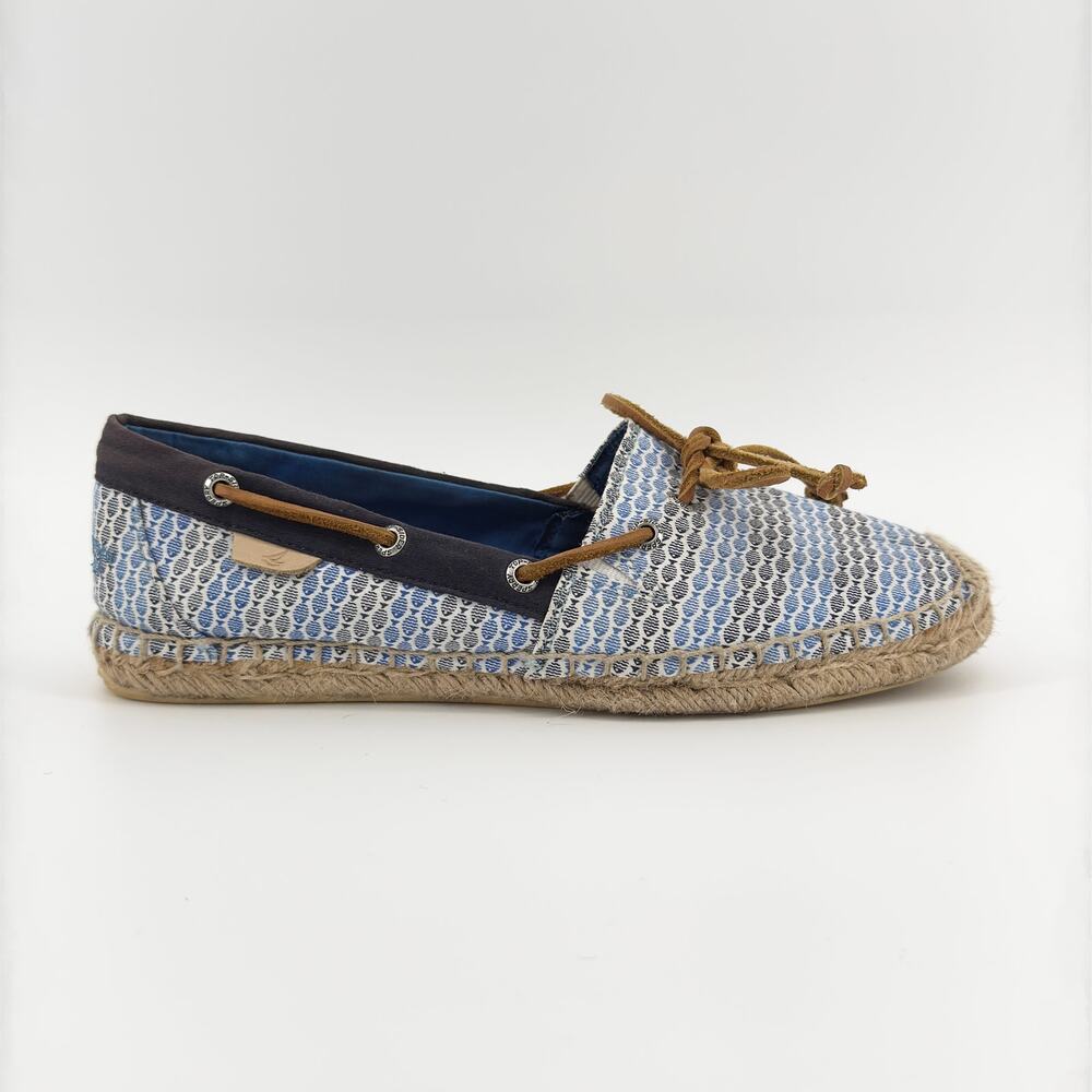 Sperry Top-Sider Katama Espadrille Boat Shoes Women’s 7.5 Blue STS93290 Print